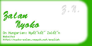 zalan nyoko business card